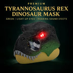 Tyrannosaurus Rex Dinosaur Mask with Light-Up Eyes and Sound Effects  - Green