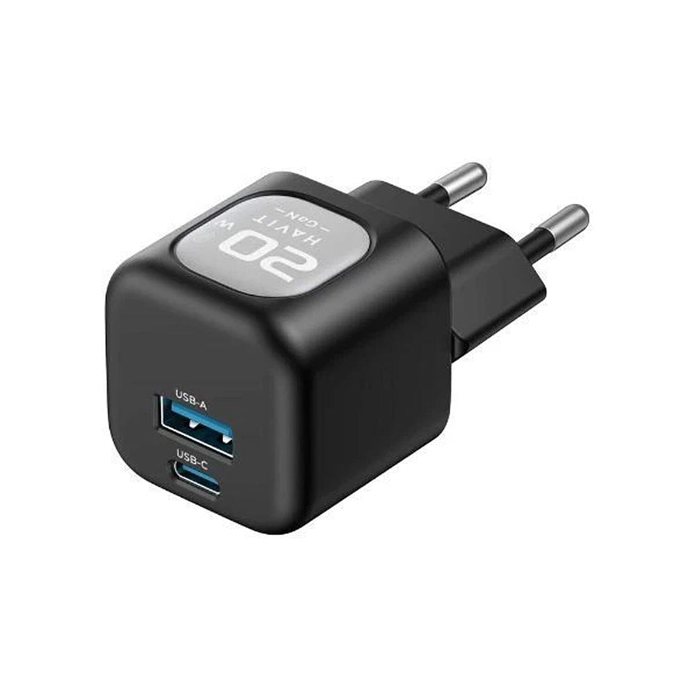 USB - A & C Two Port Fast UK Charger (20W) - Black
