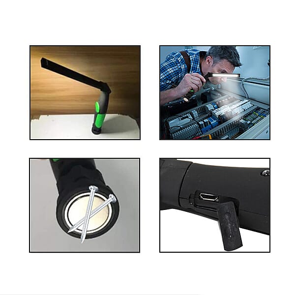 USB Charging Flashlight 180 Degrees Rotation  35cm - Green