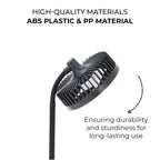 Foldable Desk Fan with LED Light and 3 Wind Speed Setting (Size 31x12x12 cm) - Black