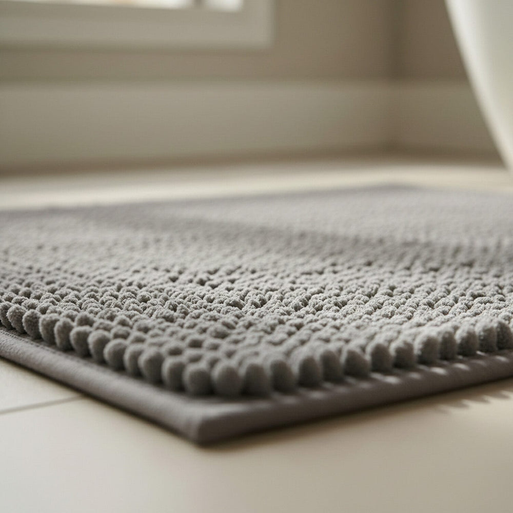Ultra-Absorbent Noodle Bathmat (60 x 40 cm) - Grey