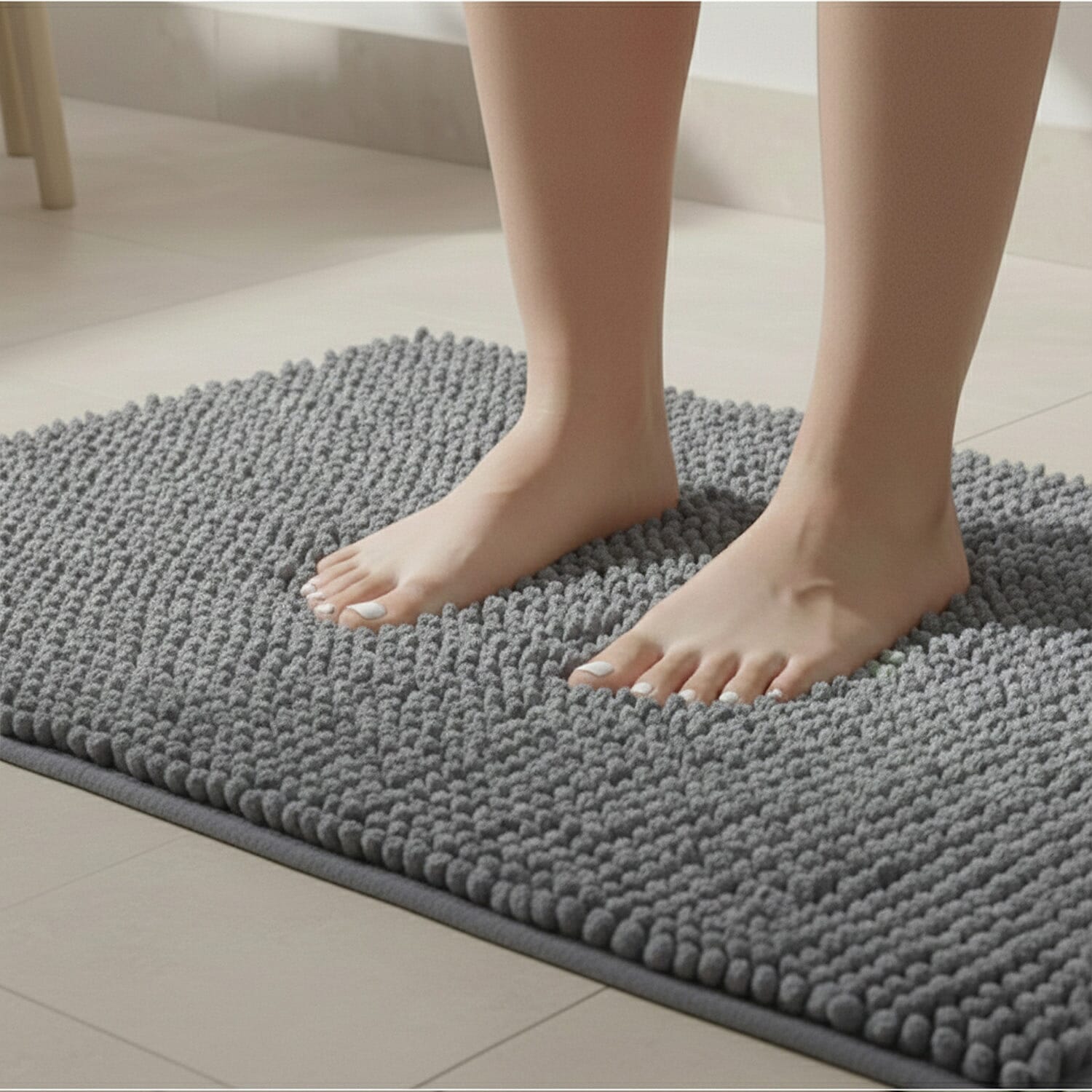 Ultra-Absorbent Noodle Bathmat (60 x 40 cm) - Grey