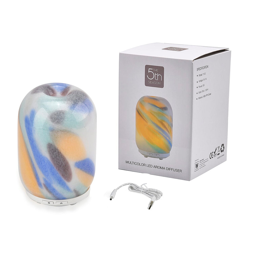 Ultrasonic Aroma Diffuser with 10 Fragrancel Oils & Changing LED Lights (Power 5W) - 120ml