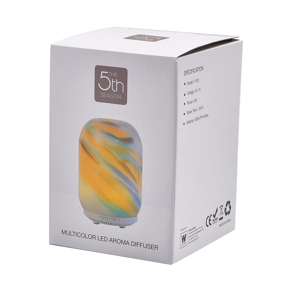 Ultrasonic Aroma Diffuser with 10 Fragrancel Oils & Changing LED Lights (Power 5W) - 120ml