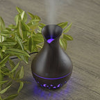 Ultrasonic Aroma Humidifier with LED Light (Size 14x10 cm) - Dark Brown
