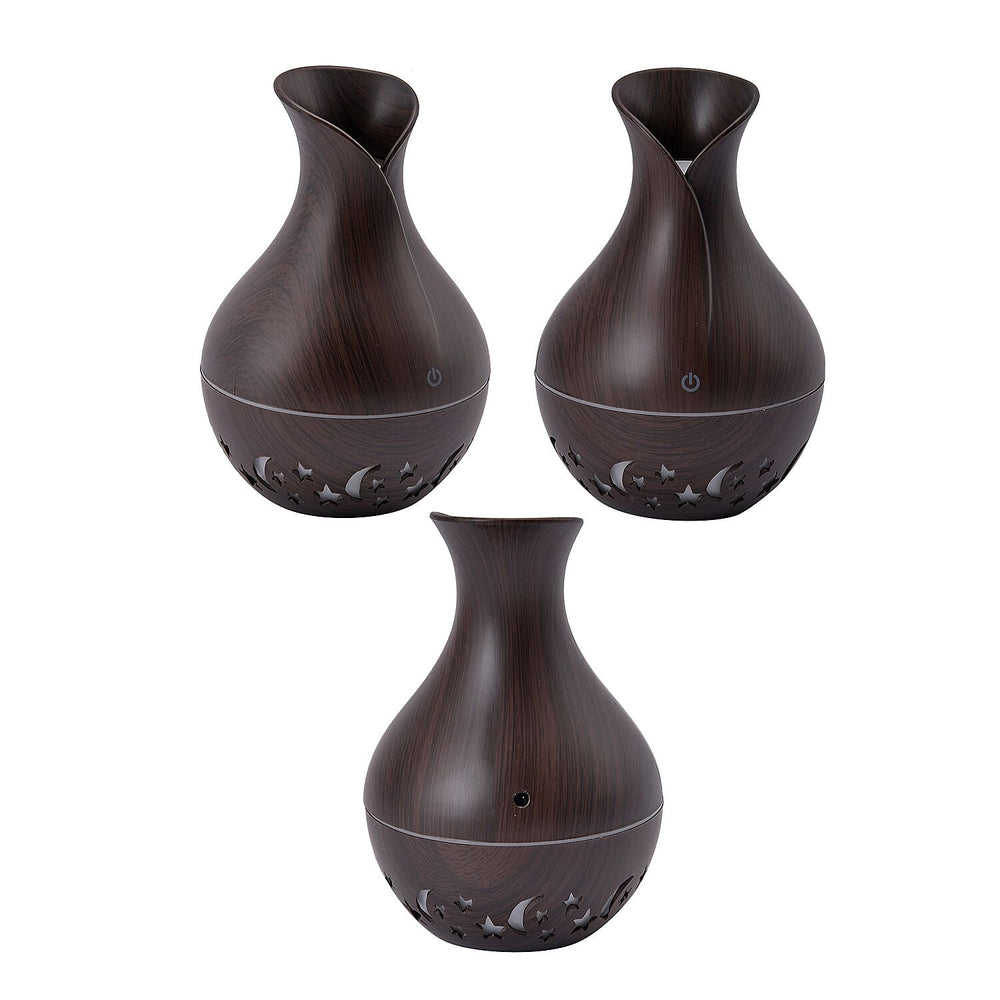 Ultrasonic Aroma Humidifier with LED Light (Size 14x10 cm) - Dark Brown