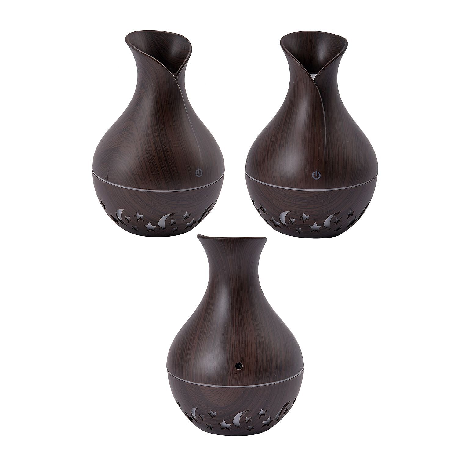 Ultrasonic Aroma Humidifier with LED Light (Size 14x10 cm) - Dark Brown