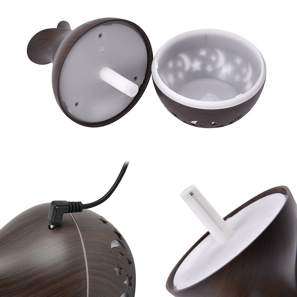 Ultrasonic Aroma Humidifier with LED Light (Size 14x10 cm) - Dark Brown