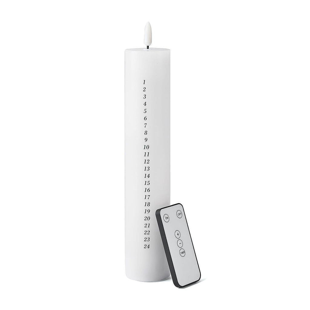 Unique Christmas Calender Candle with Remote Control - 25 LED Warm Lights 2xAA Battery (Not Inc.)