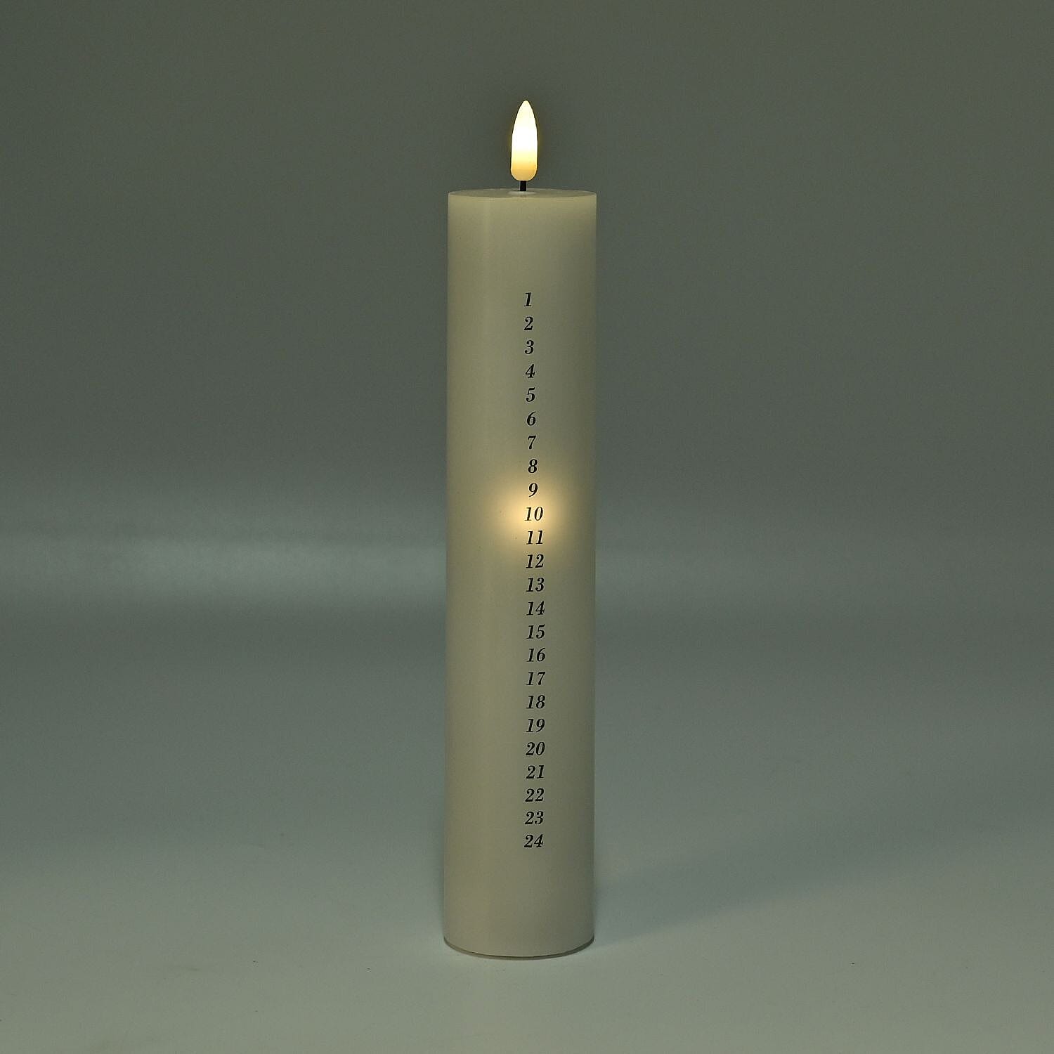 Unique Christmas Calender Candle with Remote Control - 25 LED Warm Lights 2xAA Battery (Not Inc.)