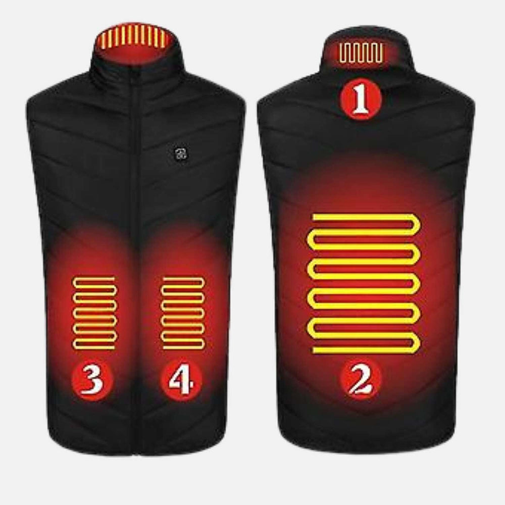 4-Zone Heated Gilet with Powerbank (Size M) - Black