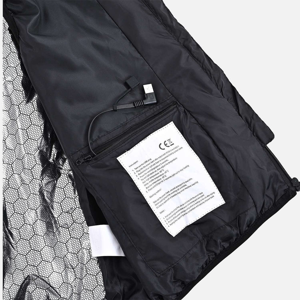 4-Zone Heated Gilet with Powerbank (Size M) - Black
