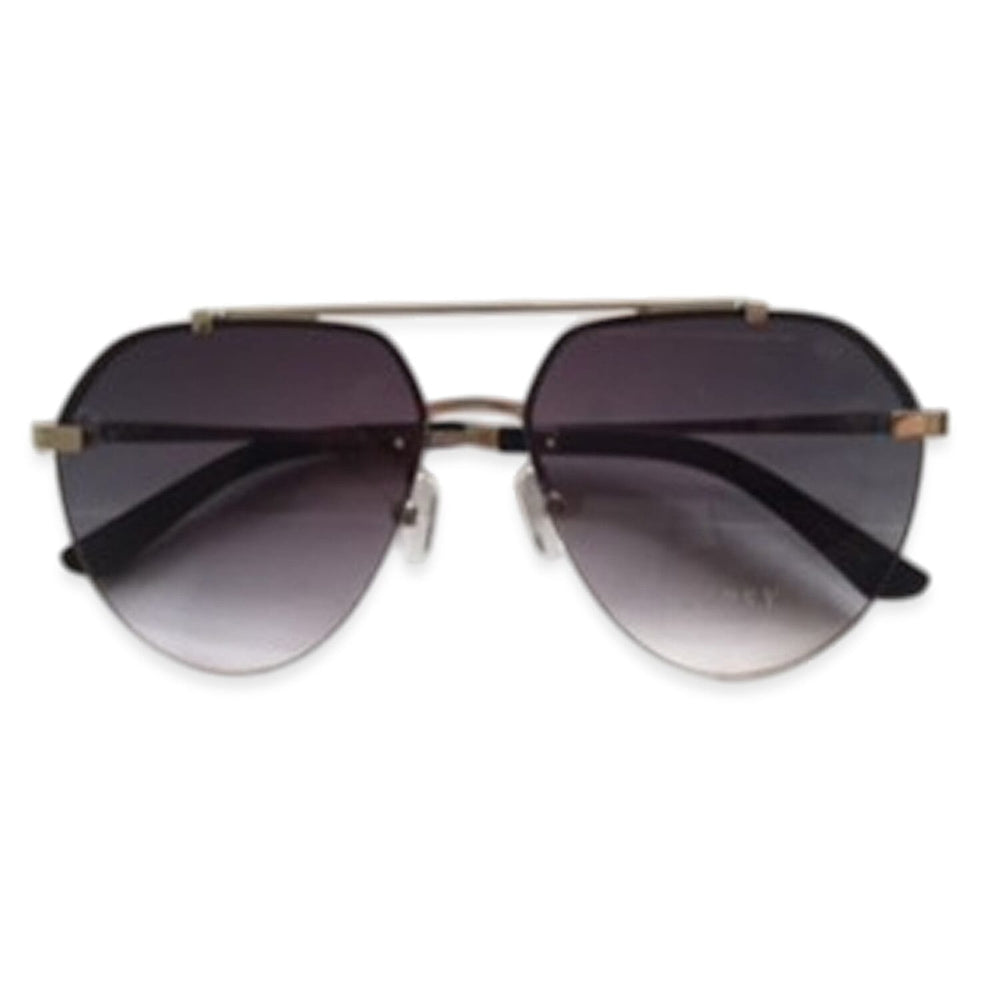 Designer Lipsy Unisex Rimless Black Aviator - Ombre Gold