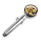 Universal Handheld Shower Head with Turbo Fan-Pause Switch-360 degree Rotating -Golden
