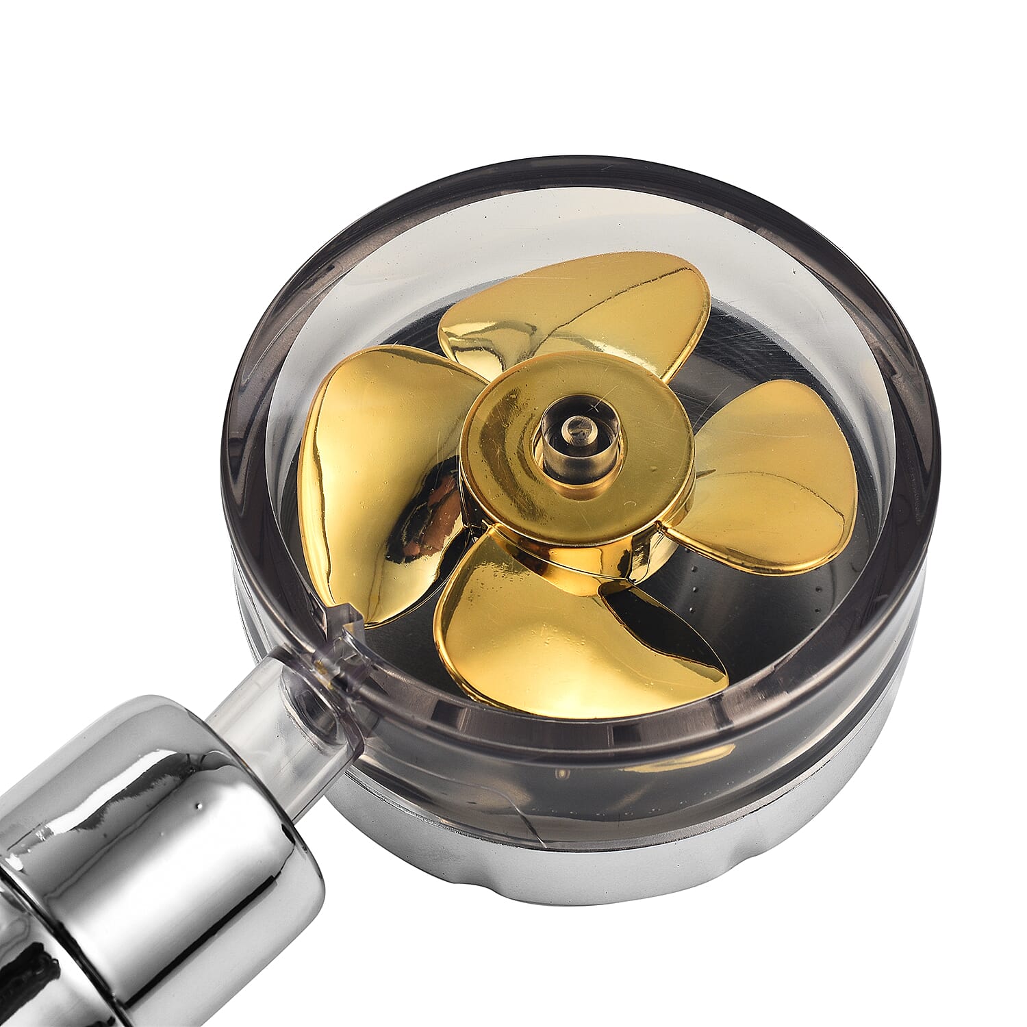 Universal Handheld Shower Head with Turbo Fan-Pause Switch-360 degree Rotating -Golden