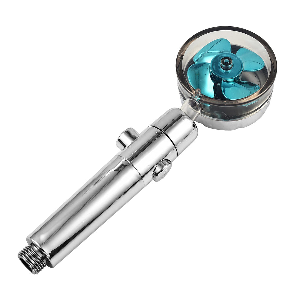 Universal Handheld Shower Head with Turbo Fan-Pause Switch-360 degree Rotating -Blue
