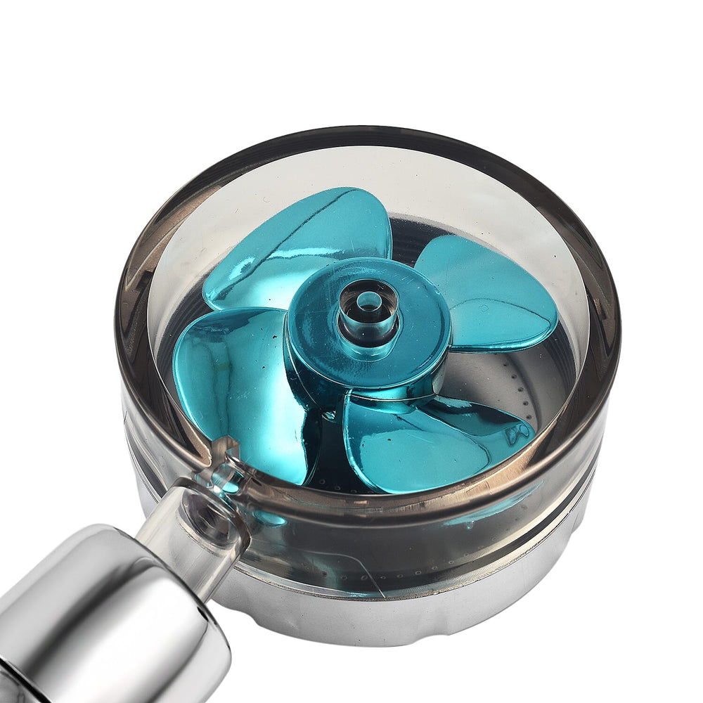 Universal Handheld Shower Head with Turbo Fan-Pause Switch-360 degree Rotating -Blue