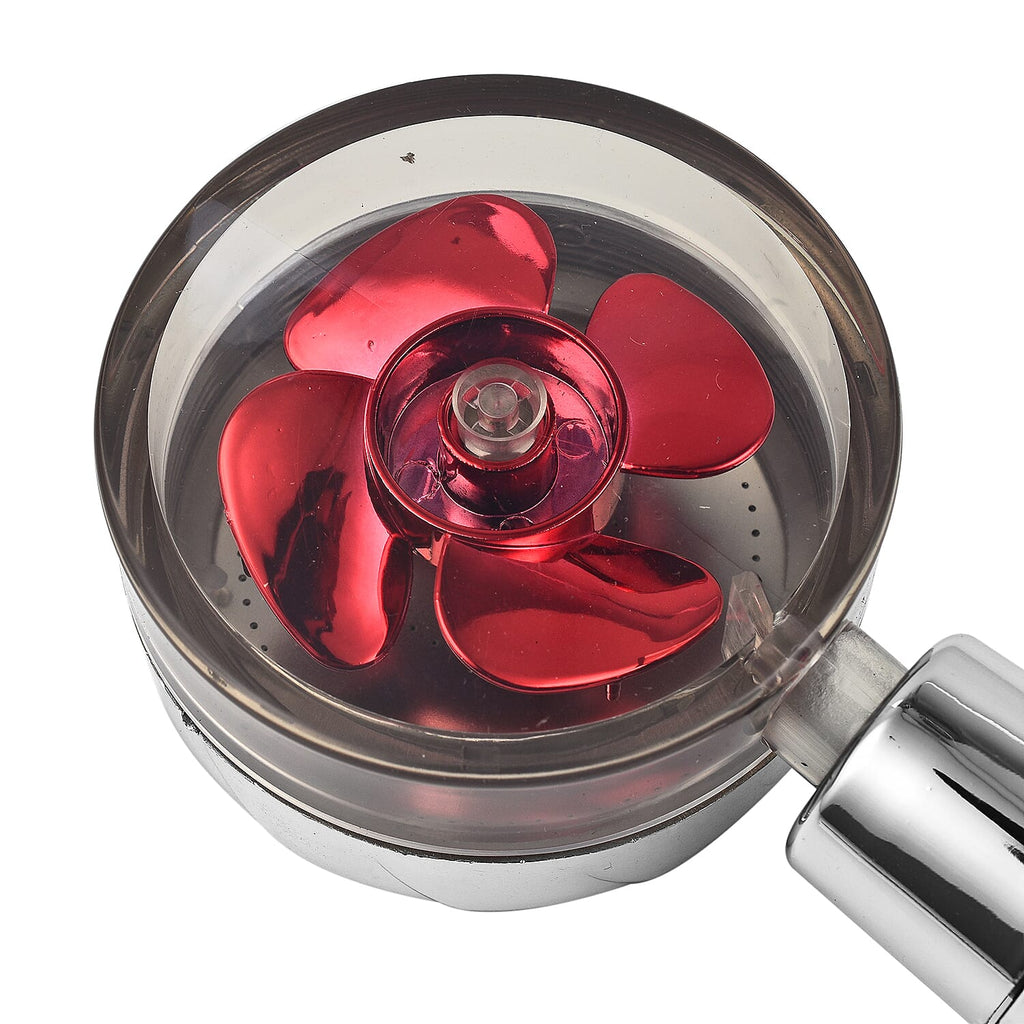 Universal Handheld Shower Head with Turbo Fan-Pause Switch-360 degree Rotating - Red