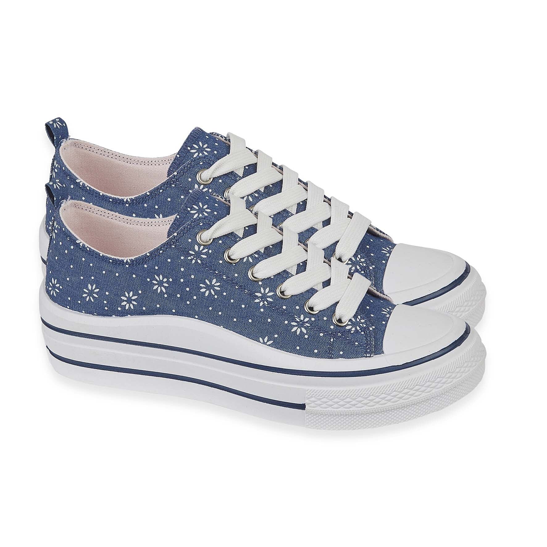 Urban Jacks Ladies Daisie Canvas Denim Casual Shoe (Size 8) - Light Blue
