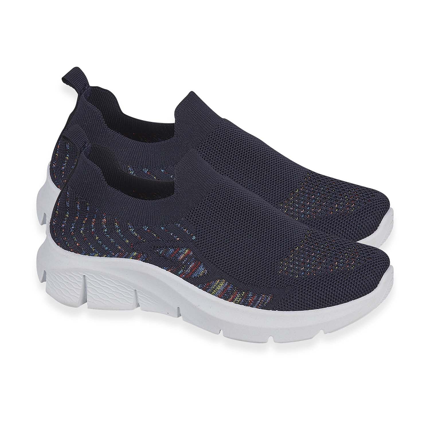 Urban Jacks Ladies Limoncello Fly Knitted Slip-On Shoe (Size 4) - Navy