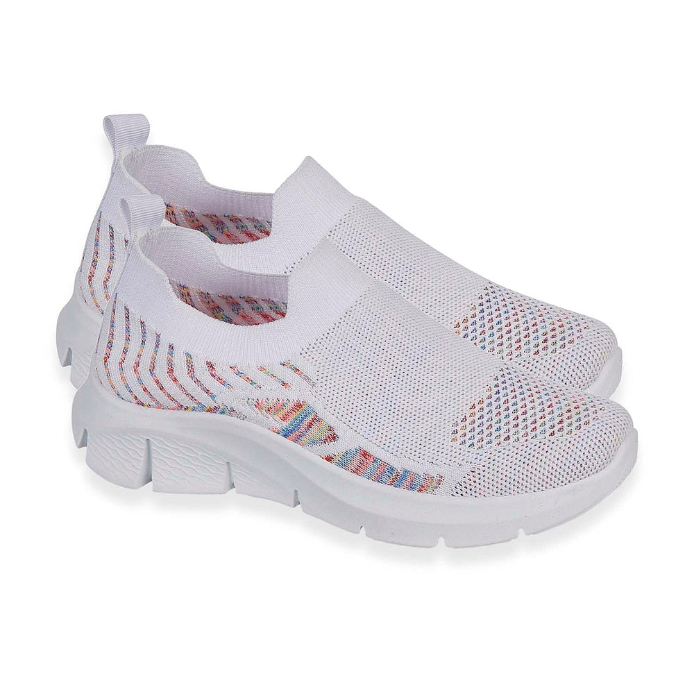 Urban Jacks Ladies Limoncello Fly Knitted Slip-On Shoe (Size 4) - White