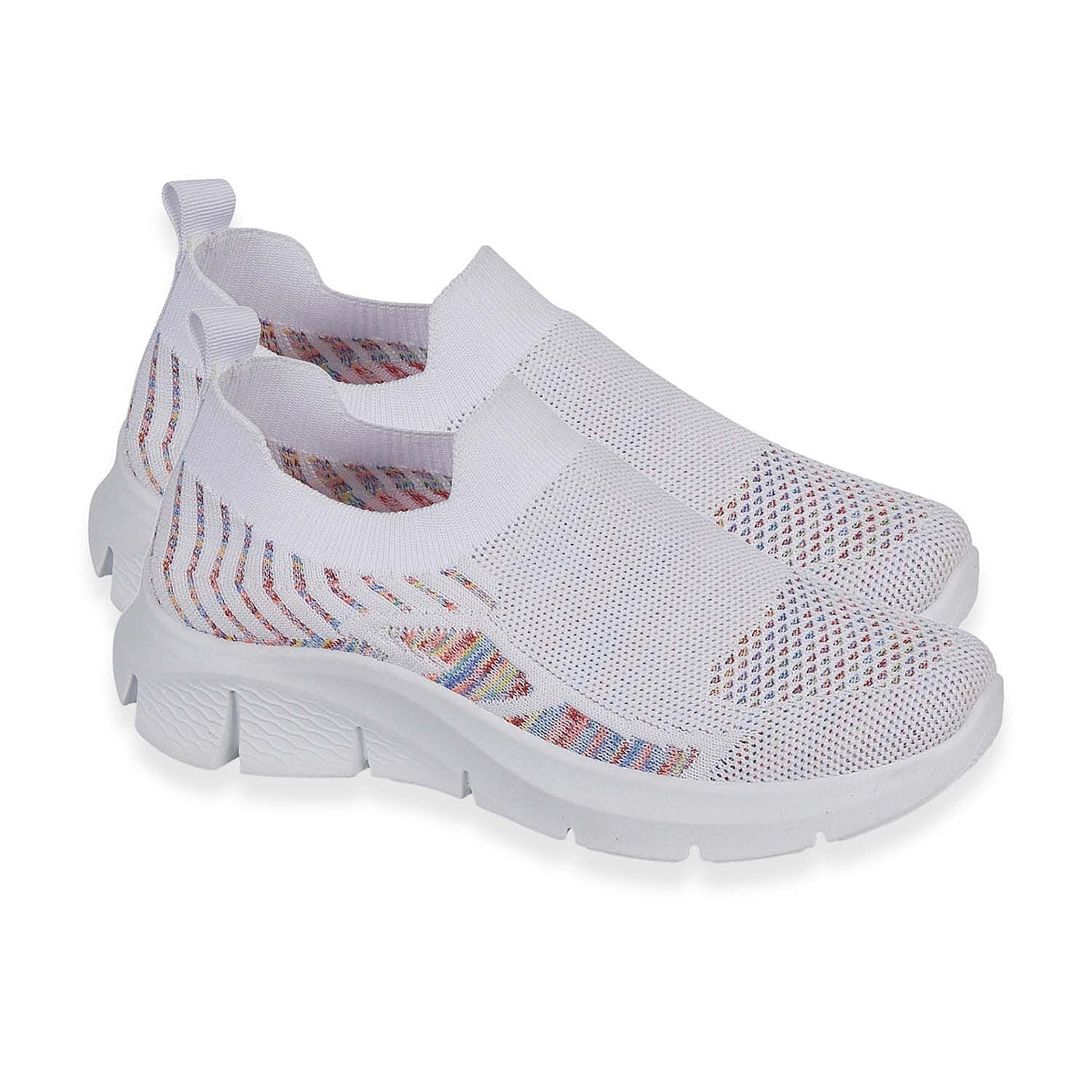 Urban Jacks Ladies Limoncello Fly Knitted Slip-On Shoe (Size 7) - White