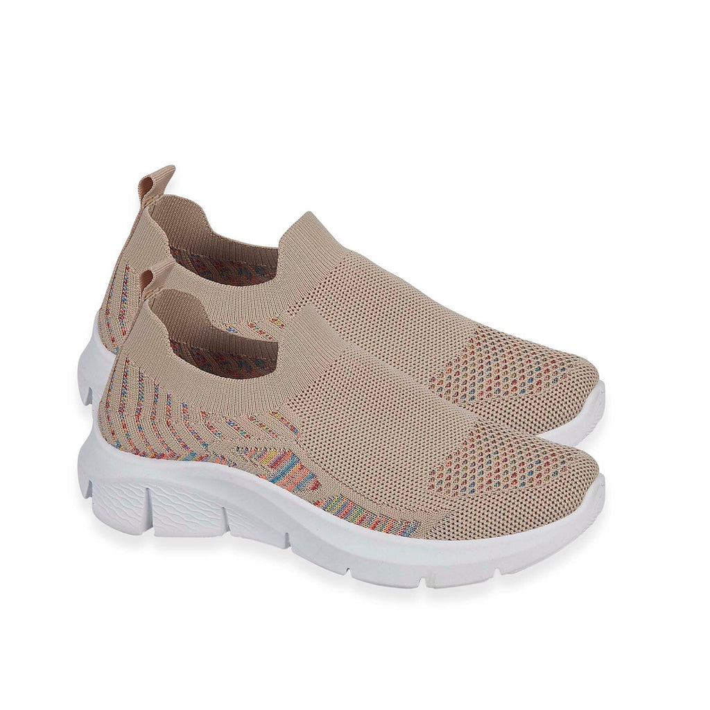 Urban Jacks Ladies Limoncello Fly Knitted Slip-On Shoe (Size 8) - Beige