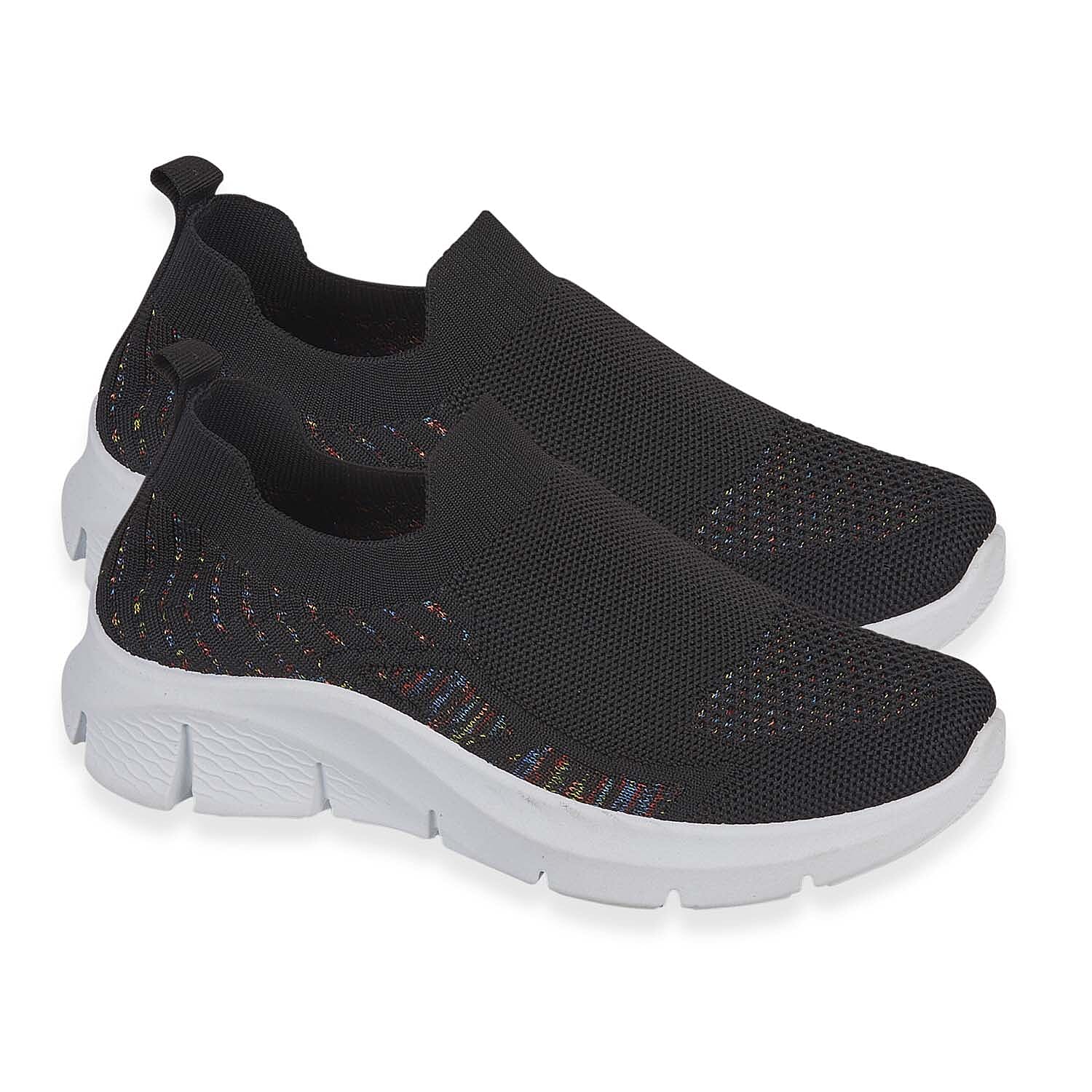 Urban Jacks Ladies Limoncello Fly Knitted Slip-On Shoe (Size 8) - Black
