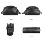 Valissiere Croc Embossed Genuine Leather Crossbody Sling Bag With Front Zip Pocket - Black