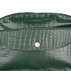 Valliserie 100% Genuine Leather Croco Pattern Crossbody Sling Bag - Green