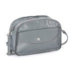Valliserie 100% Genuine Leather Croco Pattern Crossbody Sling Bag - Grey