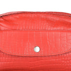 Specially Crafted In India-Valliserie 100% Genuine Leather Croco Pattern Crossbody Sling Bag - Red