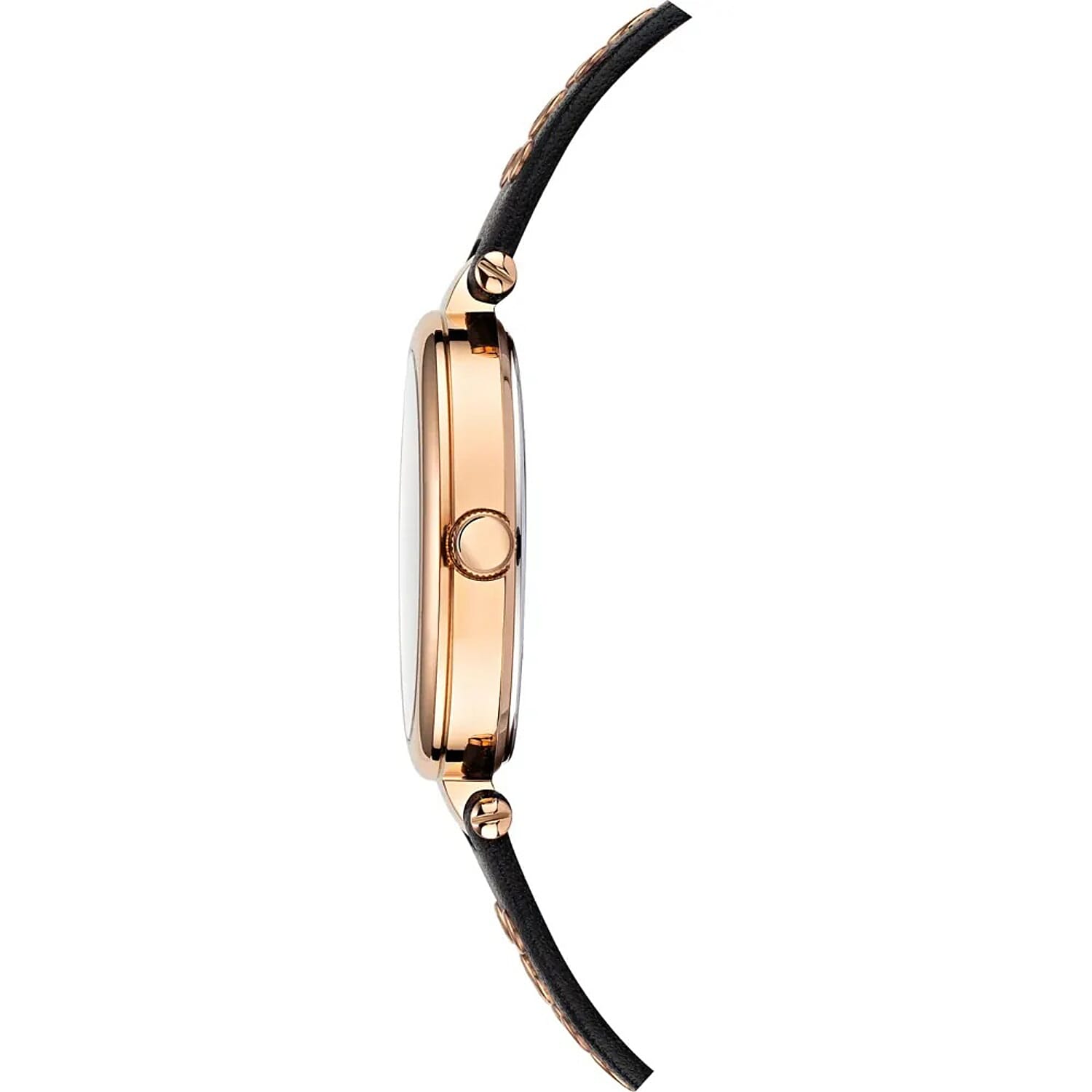 Versace Versus Los Feliz Quartz Movement 3ATM Water Resistant Analog Watch With Black Leather Strap