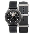 VILLEMONT Limited Edition Mens Tenacity Swiss Movement Granite Black Dial 20ATM Water Resistant Mens Watch with Black - Stainless Steel Strap