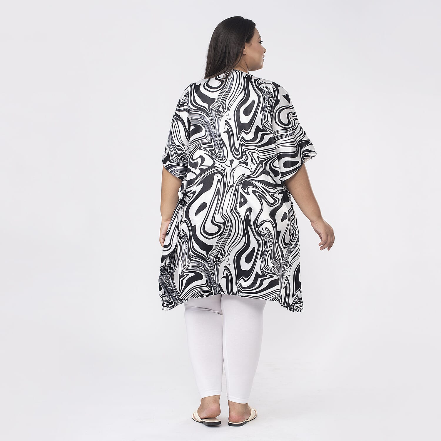 TAMSY - Satin Kaftan (One Size) - Black