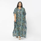TAMSY Exclusive Snake Print Long Kaftan (One Size, 8-18) - Green