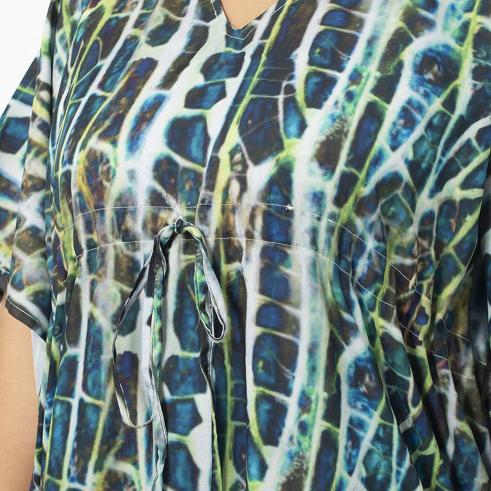 TAMSY Exclusive Snake Print Long Kaftan (One Size, 8-18) - Green