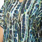 TAMSY Exclusive Snake Print Long Kaftan (One Size, 8-18) - Green