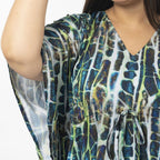TAMSY Exclusive Snake Print Long Kaftan (One Size, 8-18) - Green