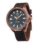 VOSTOK EUROPE Almaz Automatic Movt. 20ATM WR Bronze Plated Mens Watch with Brown Leather Strap