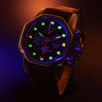 VOSTOK EUROPE Automatic Movt. Atomic Age 20ATM WR Mens Watch with Brown Genuine Leather Strap