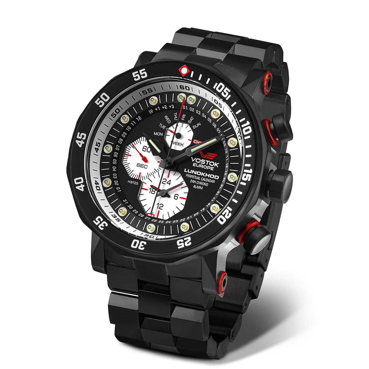 VOSTOK EUROPE Chronograph Movt. Lunokhod PVD 30ATM WR Watch Strap