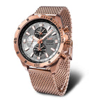 VOSTOK EUROPE Almaz Seiko Epson YM26 Quartz Movt. 20ATM WR Grey Dial Mens Watch with Rose Colour Stainless Steel Mesh Strap