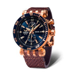 VOSTOK EUROPE Energia Quartz 30ATM WR Blue Dial Mens Watch with Brown Leather Strap