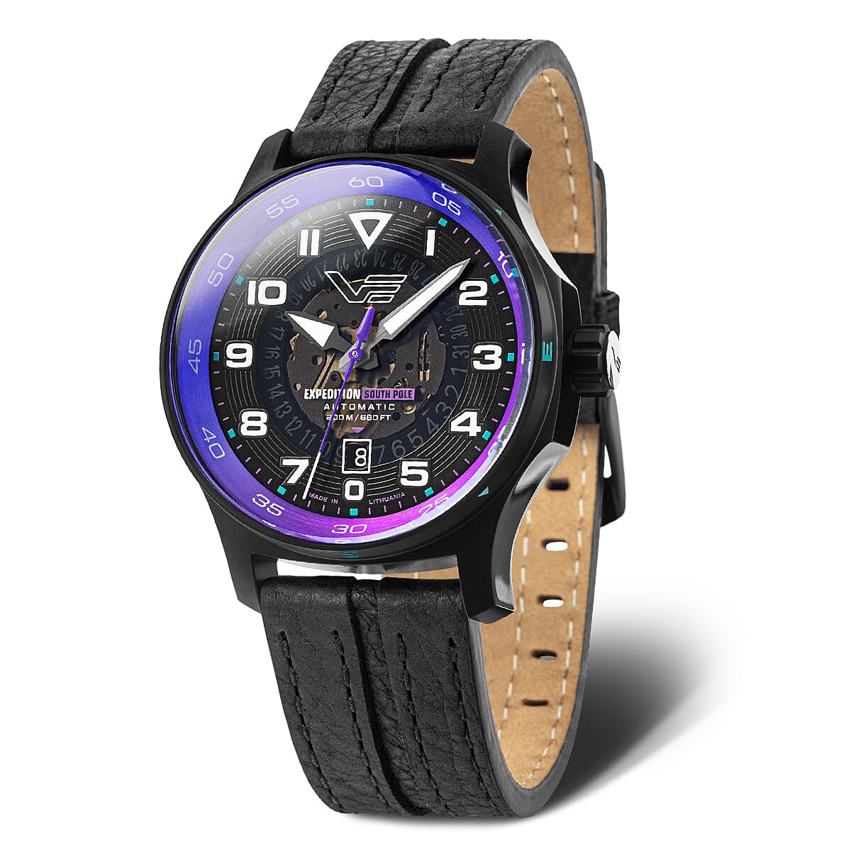 VOSTOK EUROPE Expedition Automatic Movt. 20ATM WR Purple Finish Mens Watch with Black