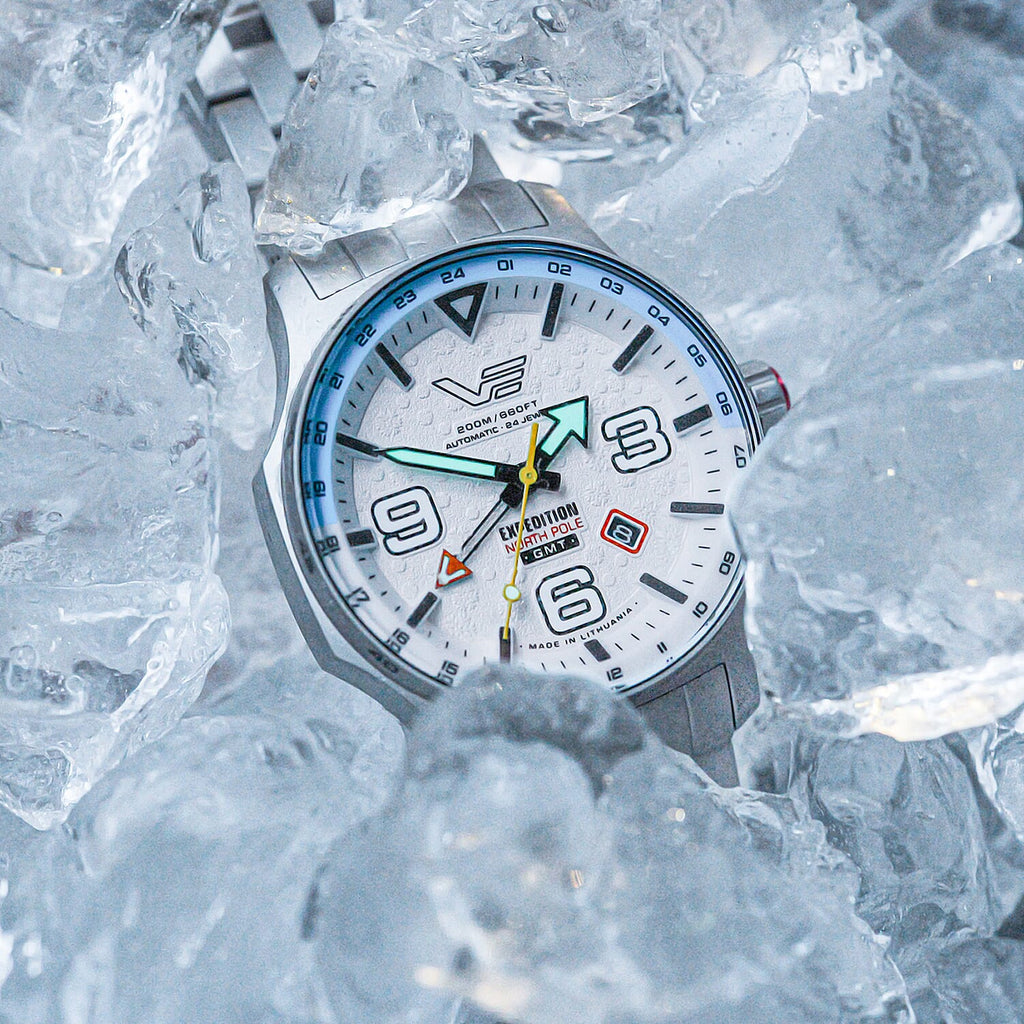 VOSTOK EUROPE Expedition North Pole Frost Automatic Movt. 20ATM WR Grey Dial Mens Watch with Silver Colour Stainless Steel Strap