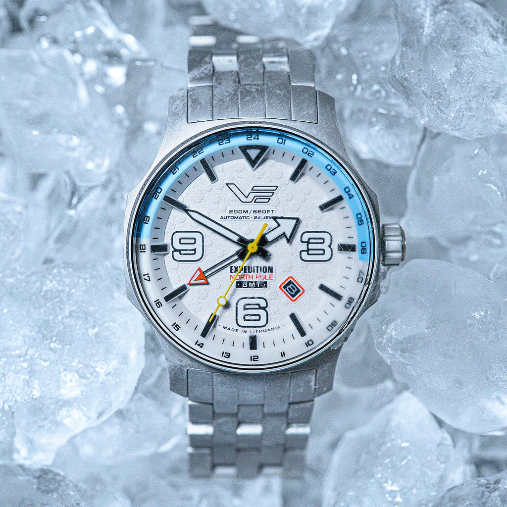 VOSTOK EUROPE Expedition North Pole Frost Automatic Movt. 20ATM WR Grey Dial Mens Watch with Silver Colour Stainless Steel Strap