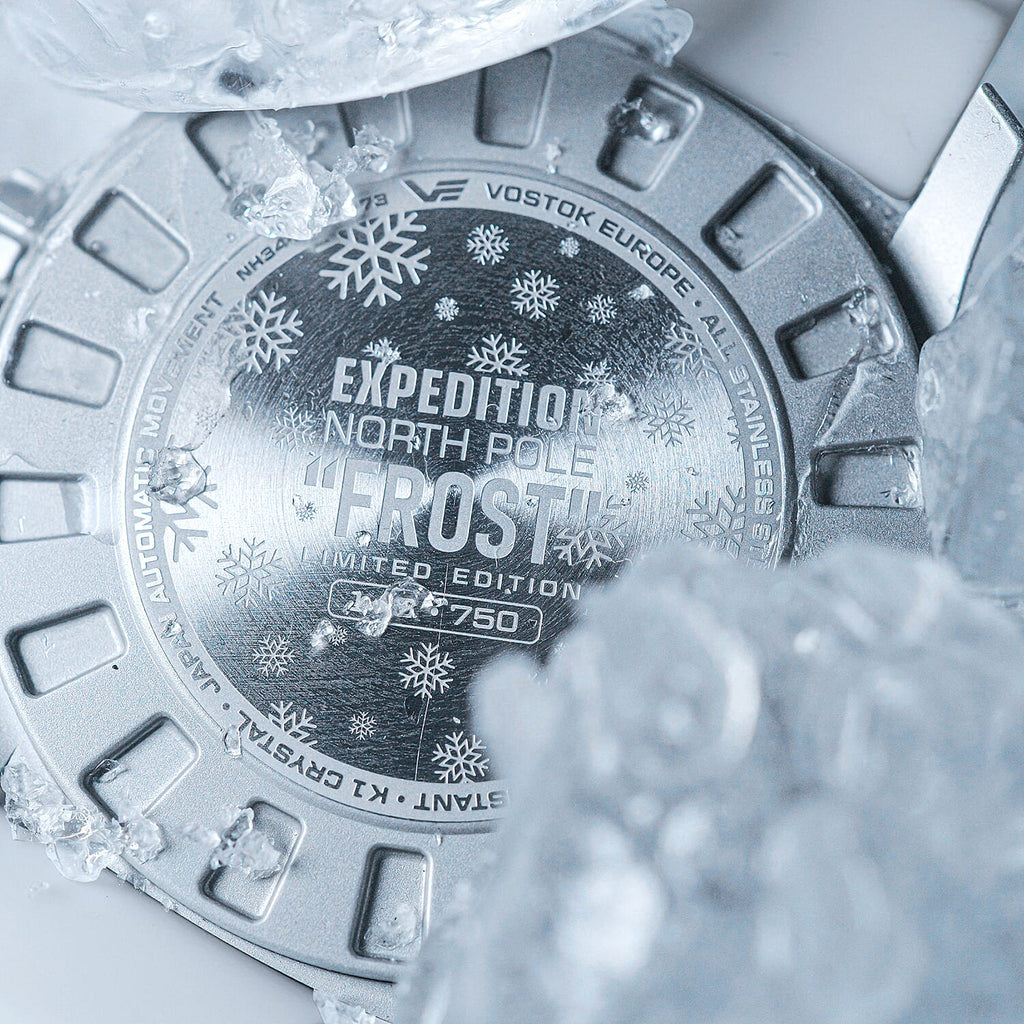 VOSTOK EUROPE Expedition North Pole Frost Automatic Movt. 20ATM WR Grey Dial Mens Watch with Silver Colour Stainless Steel Strap