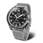 VOSTOK EUROPE Space Race Seiko NH35 Automatic Movt. 20ATM WR Black Dial - Silver Case Mens Watch with Silver Stainless Steel Strap NH35-325A745M