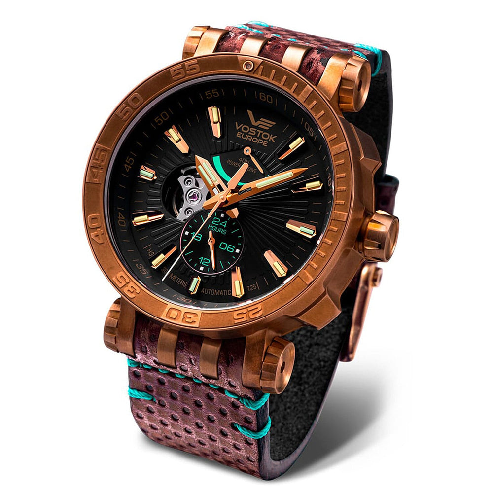 VOSTOK EUROPE Energia Automatic Movt. 30ATM WR Black Dial Bronze Plated Mens Watch with Black Strap